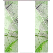 Home Wohnideen BLATTARI 3er SET Schiebevorhang aus Dekostoff digitalbedruckt grn 245x60 cm