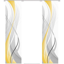 Home Wohnideen CARLISLE 3er SET Schiebevorhang aus Dekostoff digitalbedruckt gelb 245x60 cm