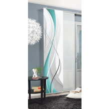 Home Wohnideen CARLISLE Schiebevorhang aus Dekostoff digitalbedruckt petrol 300x60 cm