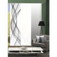 Home Wohnideen FERROLA 3er SET Schiebevorhang aus Dekostoff digitalbedruckt grau 245x60 cm