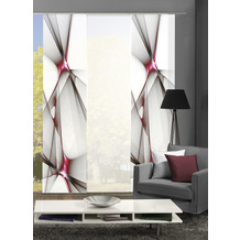 Home Wohnideen KINGFIELD 3er SET Schiebevorhang aus Dekostoff digitalbedruckt rot 245x60 cm