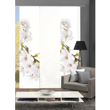 Home Wohnideen KIRANGI 3er SET Schiebevorhang aus Dekostoff digitalbedruckt weiß 245x60 cm
