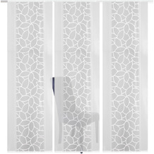 Home Wohnideen KONTURO 3er SET Schiebevorhang aus Jacquard weiß 225x57 cm