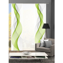 Home Wohnideen OPALIA 3er SET Schiebevorhang aus Dekostoff digitalbedruckt apfelgrün 245x60 cm