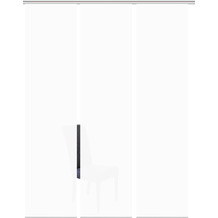 Home Wohnideen ROMA 3er SET Schiebevorhang aus Dekostoff digitalbedruckt weiß 245x60 cm