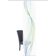 Home Wohnideen Schiebevorhang Digitaldruck Bambus-optik "heights" Blau-grün 260 x 60 cm