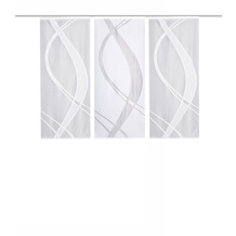 Home Wohnideen TIBASO 3er SET Schiebevorhang aus Jacquard weiß 145x57 cm