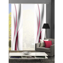 Home Wohnideen UFA 3er SET Schiebevorhang aus Dekostoff digitalbedruckt rot 245x60 cm