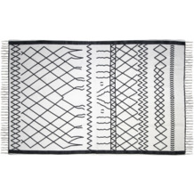 HSM Collection Baumwollteppich mit Print, Linienmotiv - 180x120 cm - Schwarz/Weiß