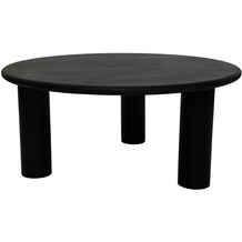 HSM Collection Coffee table round 3-leg - 80x80x35 - Black - Mangowood