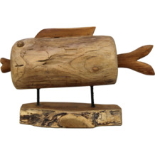 HSM Collection Holzskulptur Fisch - groß - teak