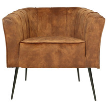 HSM Collection Lounge-Sessel Chester - 72x71x80 - Braun - Samt