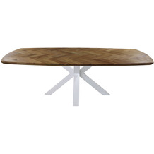 HSM Collection Table Fishbone Danish - 200x100x76 - Natural/White - Oak/Metal