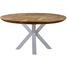 HSM Collection Table Fishbone round - 120x76 - Natural/white - Oak/metal