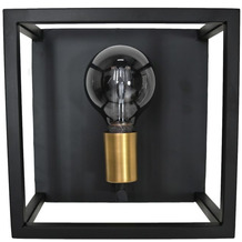 HSM Collection Wandlampe - 25x18x26 - Schwarz/Gold - Eisen