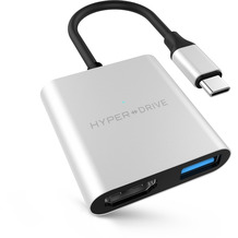 HYPER Drive Hub 3-in-1, Apple MacBook & USB-C Notebooks, silber, HD259A-SILVER