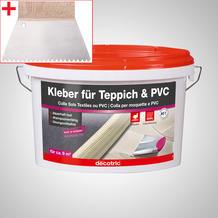 Skorpa Verlegeset für Teppichboden und Vinylboden - Dispersionskleber 3kg Kleber + Zahnspachtel