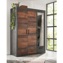IMV Kleiderschrank Brooklyn mit drei Türen schwarz/braun 150x201 cm