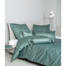 Janine Bettwäsche Colors Mako-Satin salbeigrün 31001-46 Standard Bettbezug 135x200 cm, 1x 80x80 cm