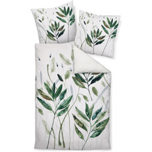 Janine Bettwäsche modern art Mako-Satin grün 42066 Standard Bettbezug 135x200, Kissenbezug 80x80cm