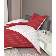 Janine Bettwäsche TANGO Mako-Soft-Seersucker kirschrot 20020-81 Standard Bettbezug 135x200, Kissenbezug 80x80cm