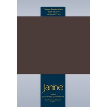 Janine Comfort-Jersey-Spannbettuch Elastic dunkel braun Topper Spannbettlaken 200x200