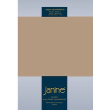 Janine Comfort-Jersey-Spannbettuch Elastic nougat Topper Spannbettlaken 200x200