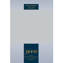 Janine Comfort-Jersey-Spannbettuch Elastic silber Topper Spannbettlaken 200x200