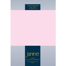 Janine Comfort-Jersey-Spannbettuch Elastic zartrosa Topper Spannbettlaken 200x200
