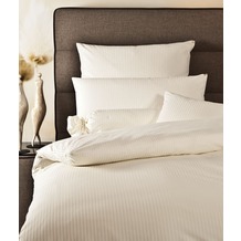 Janine Mako-Brokat-Damast Rubin natur weiß Bettbezug 135x200 cm
