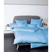 Janine Mako-Satin Colors hellblau Bettbezug 135x200, 80x80