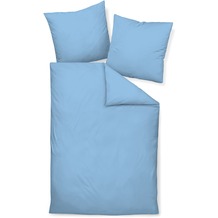 Janine Mako-Satin Colors hellblau Standard Bettbezug 135x200, Kissenbezug 80x80cm