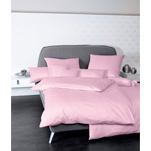 Janine Mako-Satin Colors kreiderosé Standard Bettbezug 135x200, Kissenbezug 80x80cm