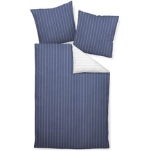 Janine Mako-Soft-Seersucker Tango denimblau Standard Bettbezug 135x200, Kissenbezug 80x80cm