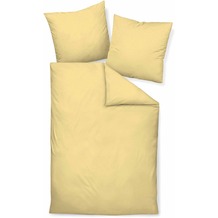 Janine Mako-Soft-Seersucker, uni Piano gelb Standard Bettbezug 135x200, Kissenbezug 80x80cm