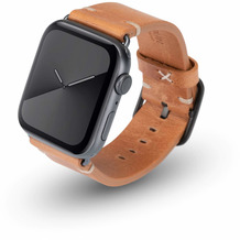 JT Berlin Watchband Alex Vintage | Apple Watch Ultra/42/44/45mm | cognac - Aluminium space grau | S/M | 10641