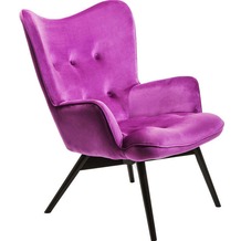 Kare Design Sessel Black Vicky Velvet Purple