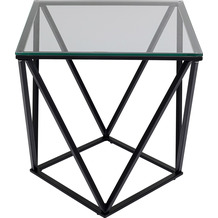 Kare Design Beistelltisch Cristallo Schwarz 50x50cm