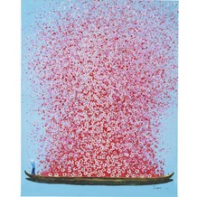 Kare Design Bild Touched Flower Boat 100 x 80 cm blau, pink