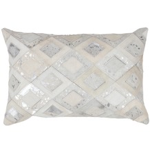 Kayoom Lederkissen Spark Pillow 110 Grau / Silber 40 x 60 cm