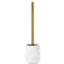 Kleine Wolke WC-Brstenhalter Golden Crackle, Weiss 10,6x39x10,6