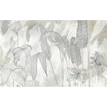 Komar Vlies Fototapete - Linierte Lilien - Größe 400 x 250 cm