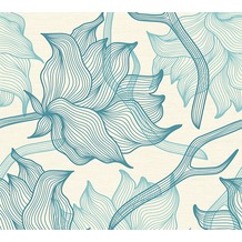 Lars Contzen Vliestapete Artist Edition No. 1 Tapete Dried Flowers blau creme 10,05 m x 0,53 m