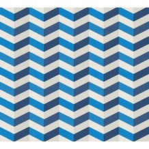 Lars Contzen Vliestapete Artist Edition No. 1 Tapete Mélodie à l'Accordeon blau grau weiß 10,05 m x 0,53 m