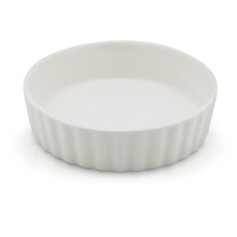 Le Coq Porcelaine Gerippte Crème Brûlée Auflaufform 11 cm Efeso Elfenbein