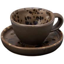 Le Coq Porcelaine Kaffeetasse mit Untertasse 0,08 lt Phobos Braun