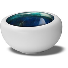 Le Coq Porcelaine Ovale Gourmet Schale 14x13,5 cm Abyssos Mattwei Blau