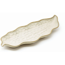Le Coq Porcelaine Platte Blatt 34,5x13 cm Kypseli Beige