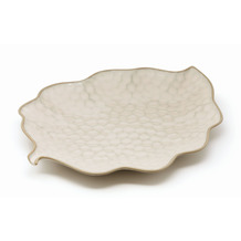 Le Coq Porcelaine Platte Blatt 34,5x26,5 cm Kypseli Beige