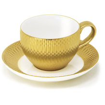 Le Coq Porcelaine Kaffeetasse Teetasse mit Untertasse 20 cl Déras Gold